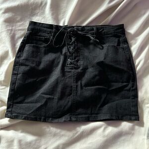 black jean skirt